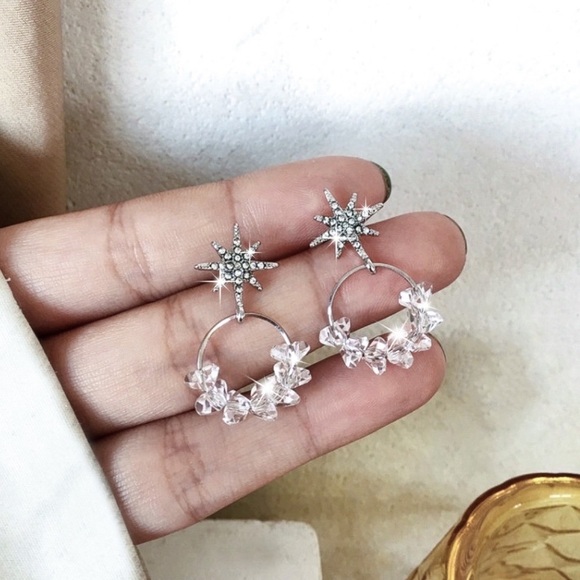 Any 3/$25! Silver Crystal Pave Beaded Stud Earrings - Picture 5 of 9